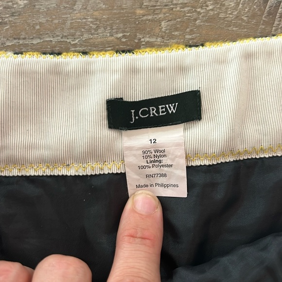 J. Crew Woven black and yellow Mini Skirt size 12 - Picture 2 of 3